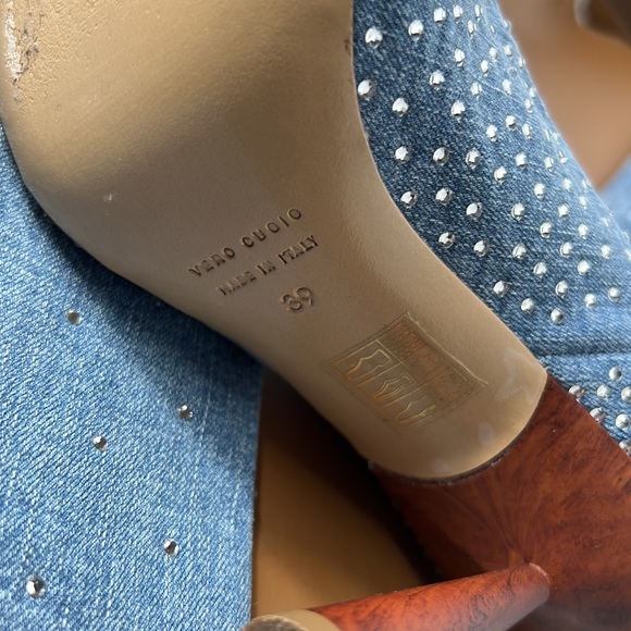 GIA BORGHINI x RHW for FWRD Denim Crystal Boot in Medium Denim 39 - Picture 7 of 10